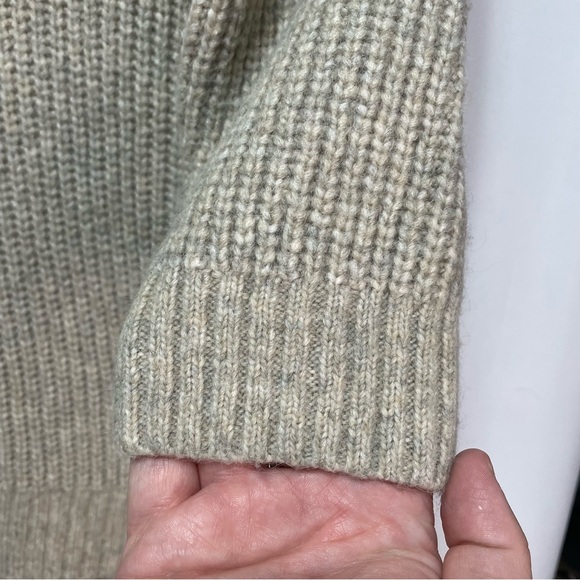 Talbots Shawl Collar Shaker Stitch Pullover Beige V-Neck Long Sleeve Sweater L - Picture 7 of 10